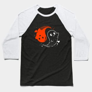 Orange and white ghost Baseball T-Shirt